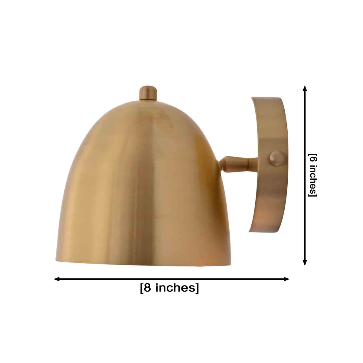 Size guide for Florence Solid Brass Dome Wall Sconce – Brushed Brass Bedside Wall Light 32982