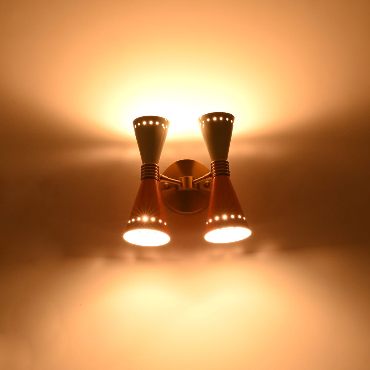 Size guide for Dual Diabolo 4-Light Wall Sconce – Solid Brass Mid Century Up Down Fixture - Model 32974