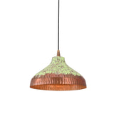 Farmhouse copper patina ceiling pendant light with rustic artistic finish for kitchen, dining room, and breakfast nook lighting