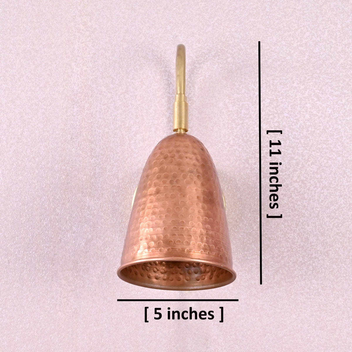 Copper and brass hammered wall sconce dimensions – 11 inch height x 5 inch width
