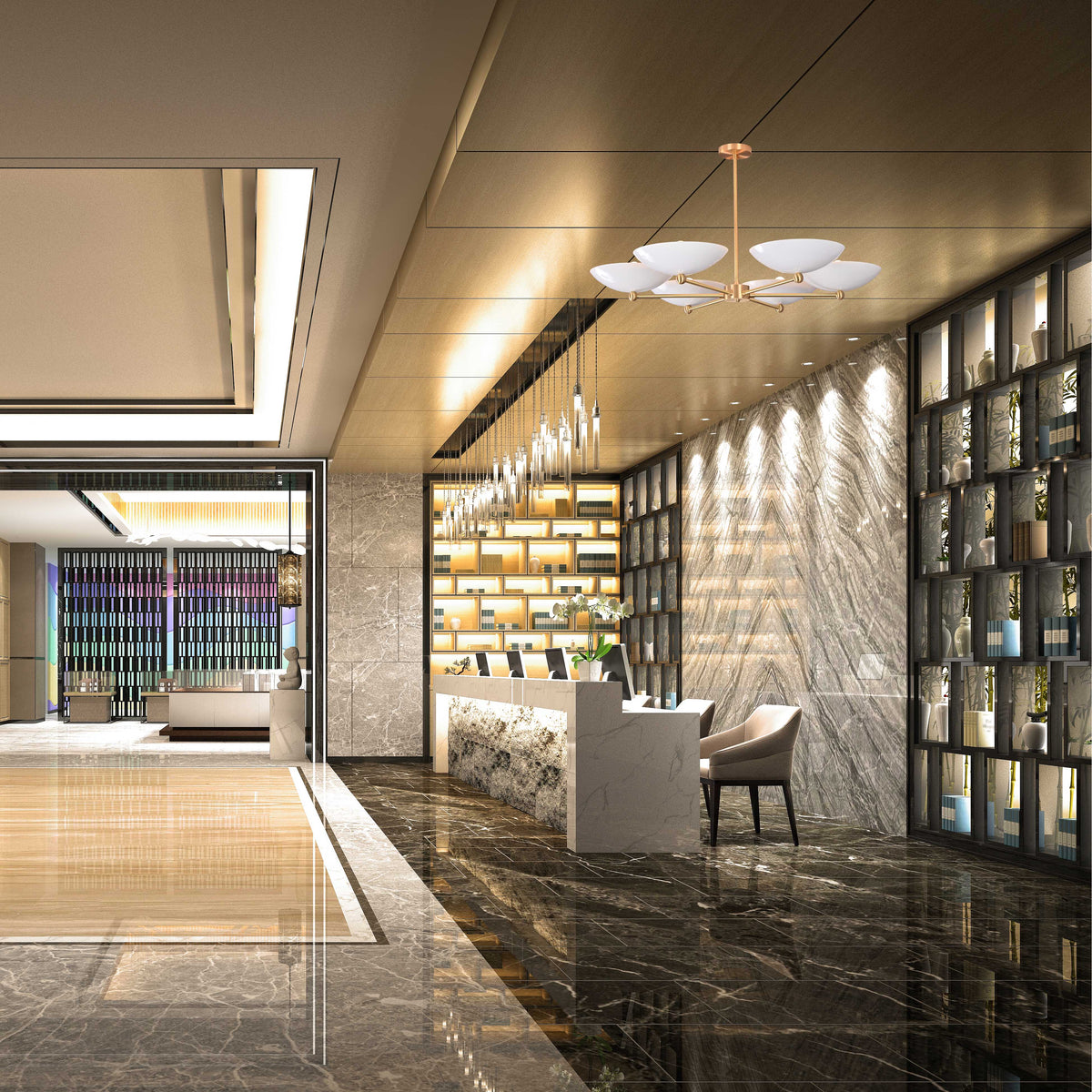Zurich Discus  -  Uplifting Ceiling Chandelier - 6 Lights - 32308