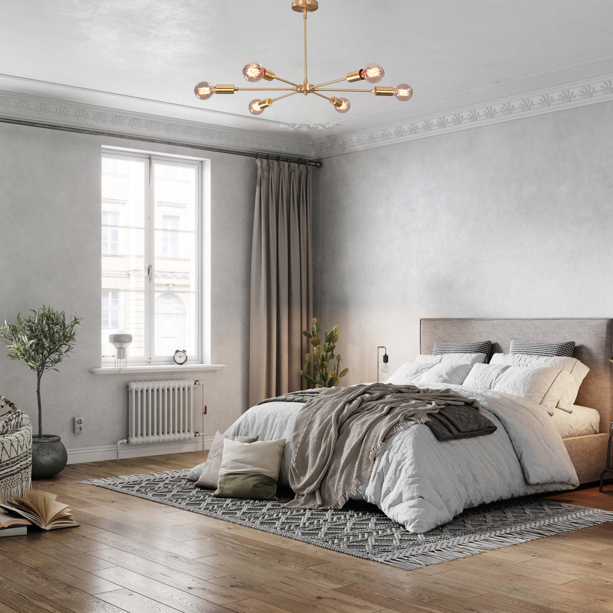 Vienna Vector - Brass Chandelier - 6 Lights - 32148