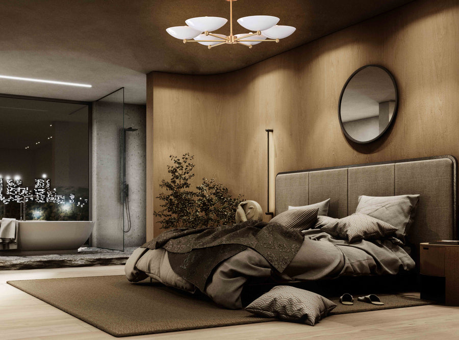 Zurich Discus  -  Uplifting Ceiling Chandelier - 6 Lights - 32308