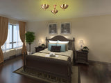 Oslo Discus  - Flush Mount Uplifting Brass Chandelier - 3 Lights - 32333