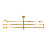 Linear disc chandelier dimension view showing 60 inch width and 22 inch overall height