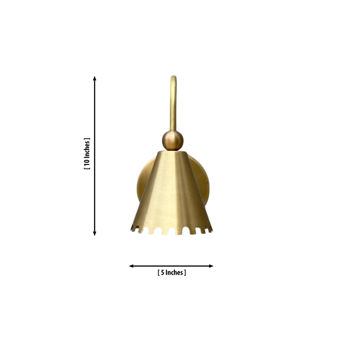 Luna Scalloped Cone Wall Sconce 10 Inch Dimensions Model 32703