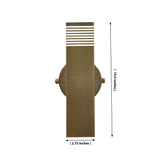 Marbella rectangular brass tube wall sconce with vertical solid brass body, brass patina finish, and warm up-down wall glow