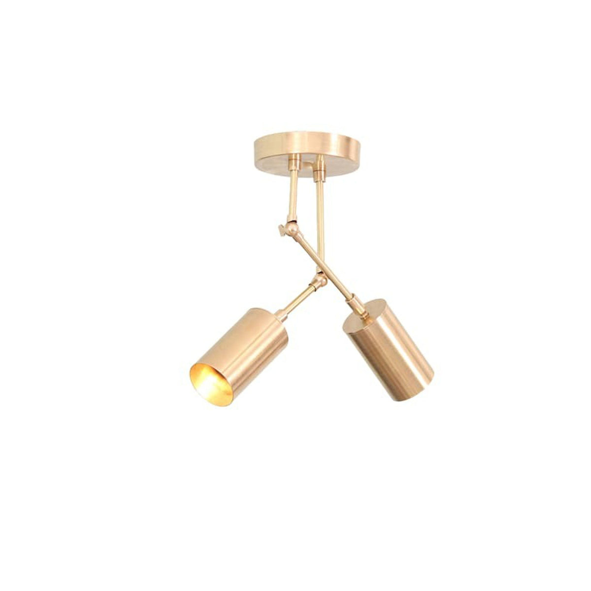 Milan adjustable double cylinder ceiling light with illuminated cylindrical shade, Model 62008