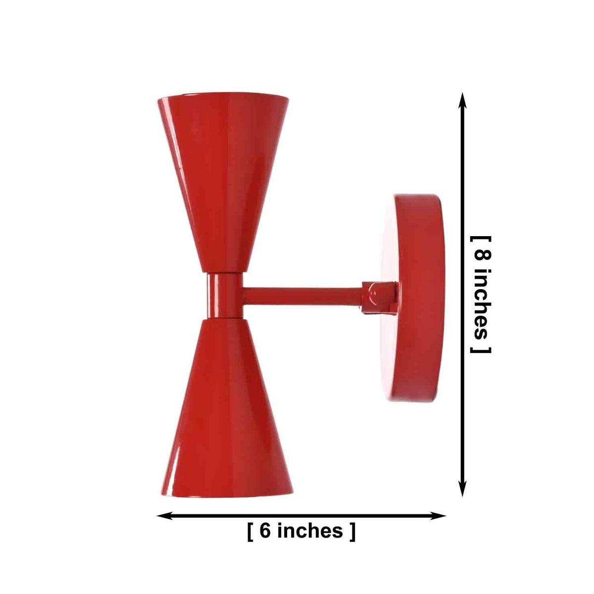 Size guide for Milan Modern Double Cone Wall Sconce – 2 Lights – 8 Inch – Model 32983