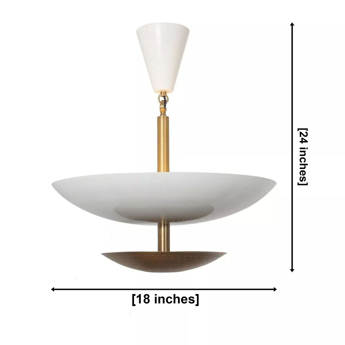 Size guide for Milan Perforated Disc Chandelier – 5 Light – 18 Inch – Model 62037