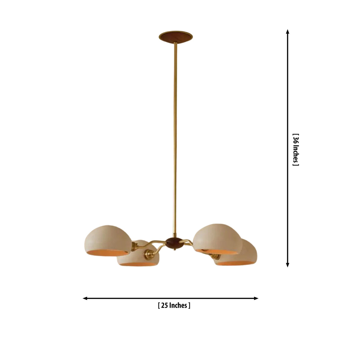 Milan Sculptural Dome Chandelier – 4 Light – 25 Inch – Model 33169 dimensions, 25 inch width and 36 inch height.