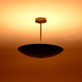 Modern industrial 5-light brass ceiling fixture with bowl design and lacquer finish