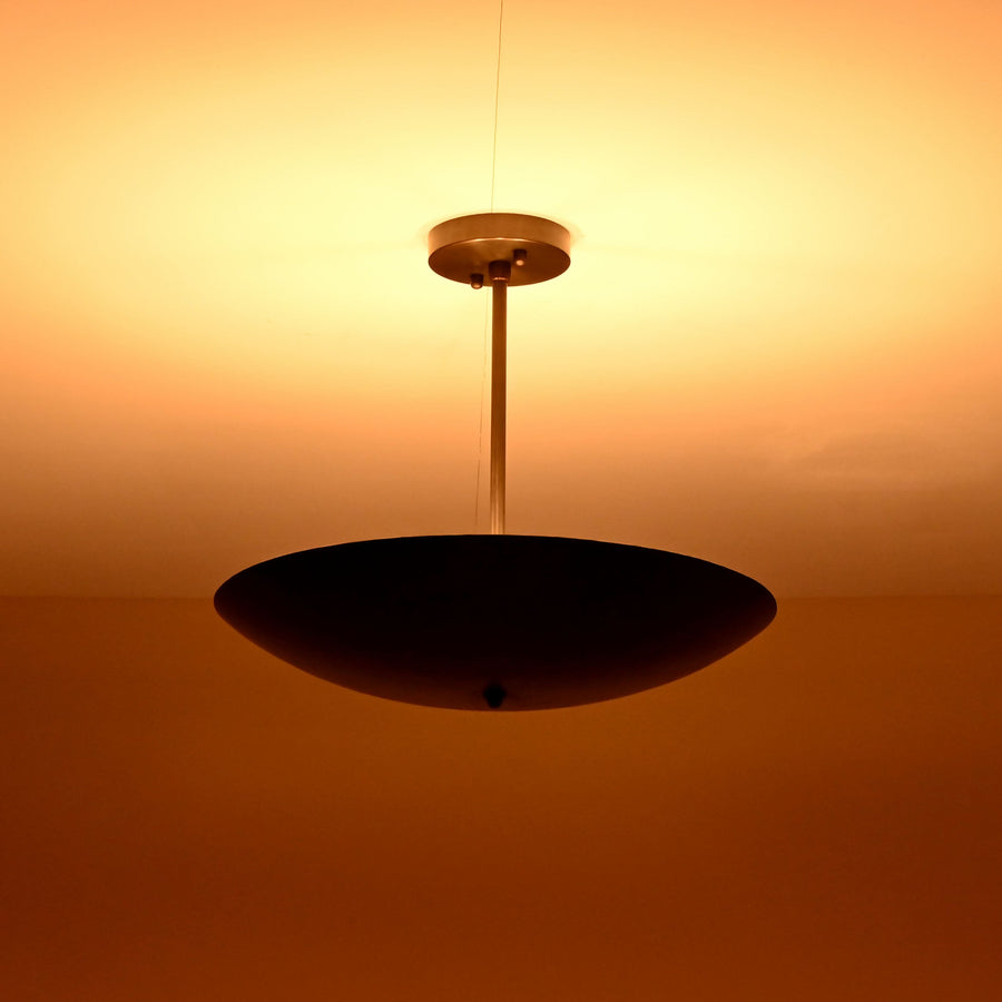 Handmade 5-light blackened brass bowl ceiling light – modern industrial flushmount design