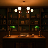 Monaco 6-light globe chandelier dimension view showing 36 inch width and 18 inch height