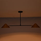 Oslo Modern Double Cone Linear Chandelier providing soft downward ambient lighting