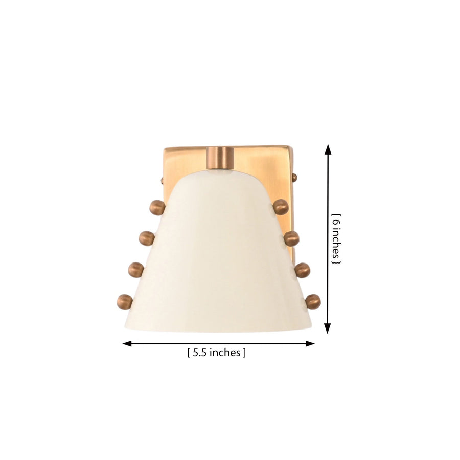 Set of two white shade wall sconces with warm downward glow for bedroom, hallway, bathroom, and entryway lighting