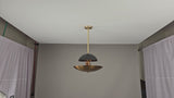 Paris Discus  -  Uplifting Mid-century Chandelier - 5 Lights - 32379