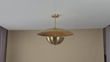 Milan Discus  -  Uplifting Brass Chandelier - 3 Lights - 32433