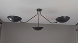 Havana Discus  - Flush Mount Uplifting Brass Chandelier - 3 Lights - 32385