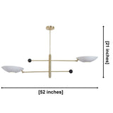 Sloane Double Disc Balance Chandelier dimensions showing 52 inch width and 21 inch height