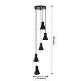 Sutton Cascade Cone Multi Pendant Chandelier Model 33239 dimensions showing 13.5-inch width and 56-inch adjustable hanging height.