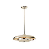 Verona Modern Dish Pendant Chandelier in polished nickel finish front view ceiling light