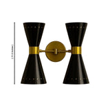Verona 4 light perforated double cone wall sconce dimensions showing 11.5 inch overall height – Model 32793